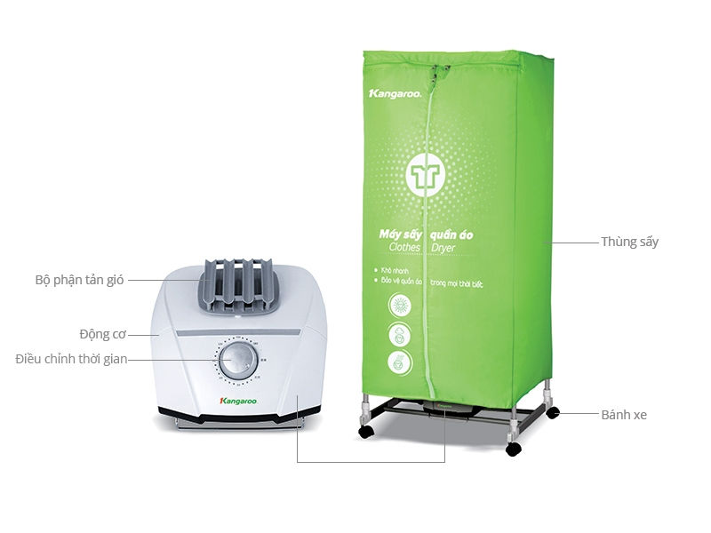 Máy sấy quần áo Kangaroo KG330