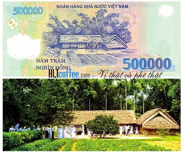 Ngôi nhà 5 gian ở làng Sen, Nam Đàn, Nghệ An (tờ 500000 đồng)