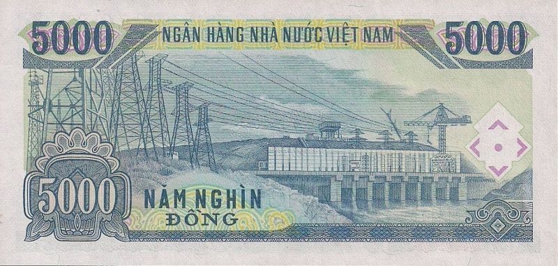 Nhà máy thủy điện Trị An (tờ 5000 đồng)