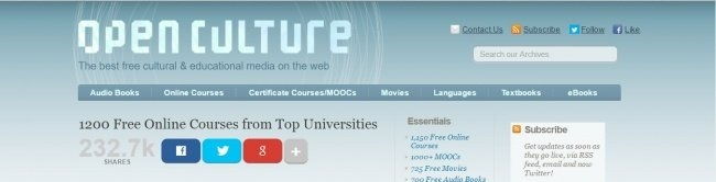 Open Culture Online Courses