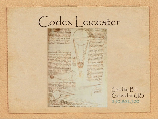 Sổ chép tay Leicester của danh họa thiên tài Leonardo da Vinci