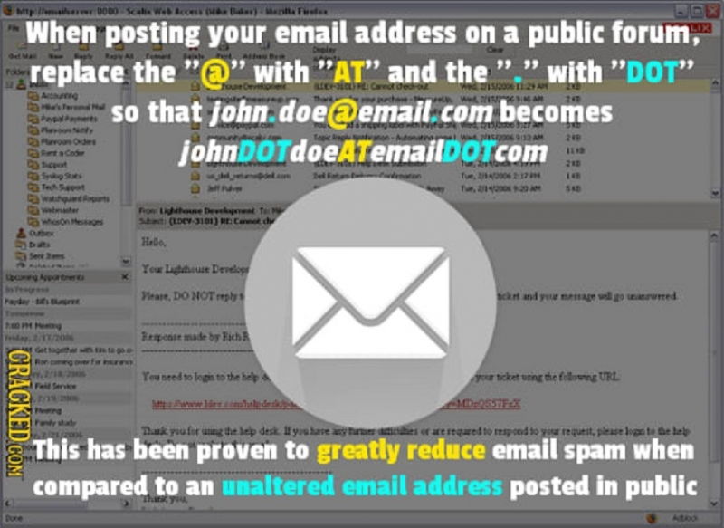Thay đổi cách viết địa chỉ e-mail của bạn lên các forum công khai