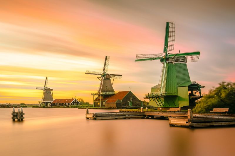 The Old Windmills of Kinderdijk