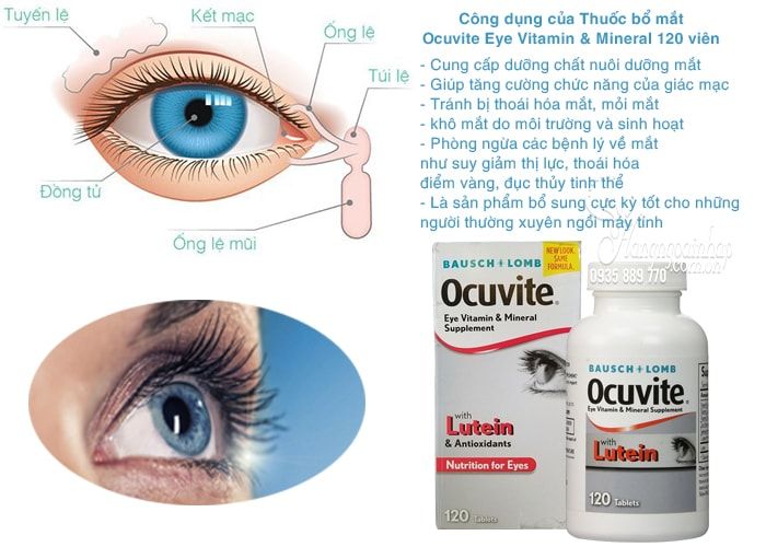 Thuốc bổ mắt Ocuvite Eye Vitamin & Mineral with Lutein