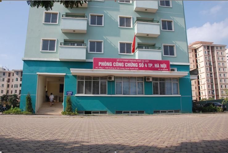 Văn phòng công chứng số 4 thành phố Hà Nội