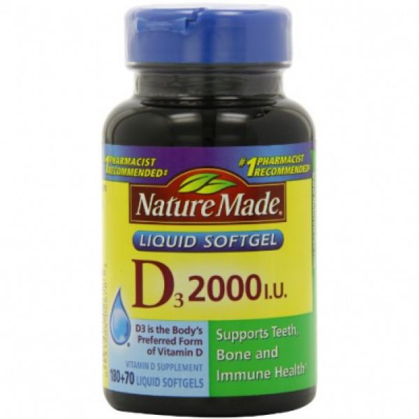 Viên Uống Vitamin D3 2.000 IU Liquid Softgels Nature Made