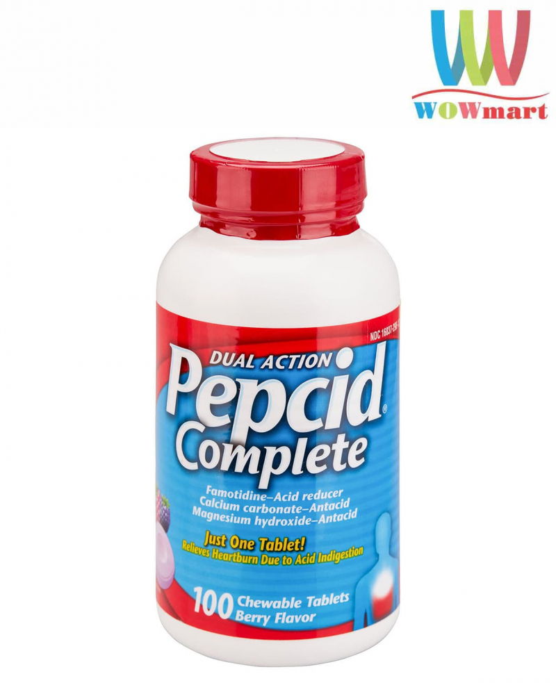 Viên ngậm trị đau bao tử, giảm ợ nóng Pepcid Complete