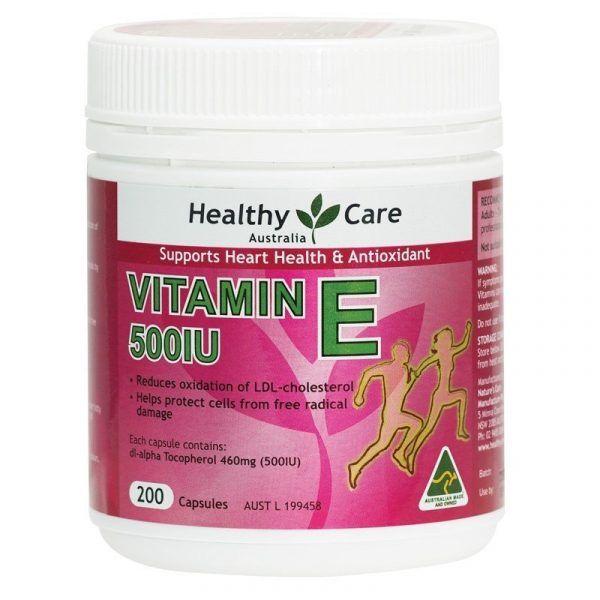 Viên uống bổ tim và chống lão hóa Healthy Care Vitamin E 500IU