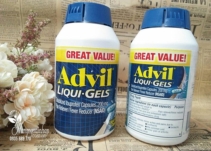 Viên uống giảm đau Advil Liqui Gels 200mg của Mỹ