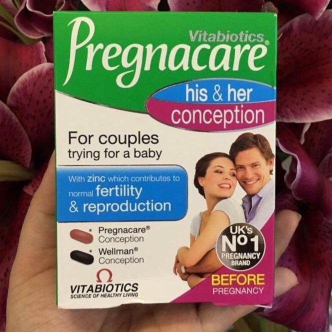 Viên uống tăng khả năng thụ thai cho cả nam và nữ Vitabiotics Pregnacare His & Her Conception 60 viên