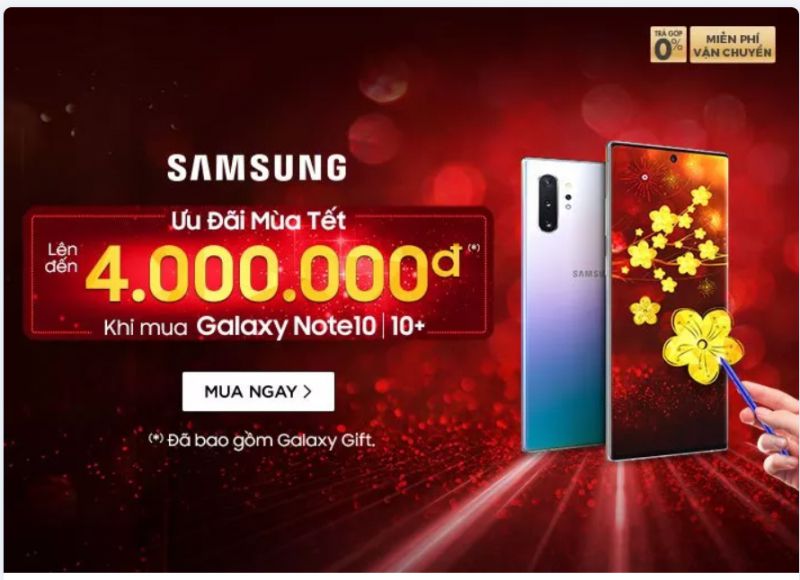 Nguyễn Kim - mua điện thoại Samsung - Lì xì ngay 100K + Galaxy gift đến 5 Triệu đồng