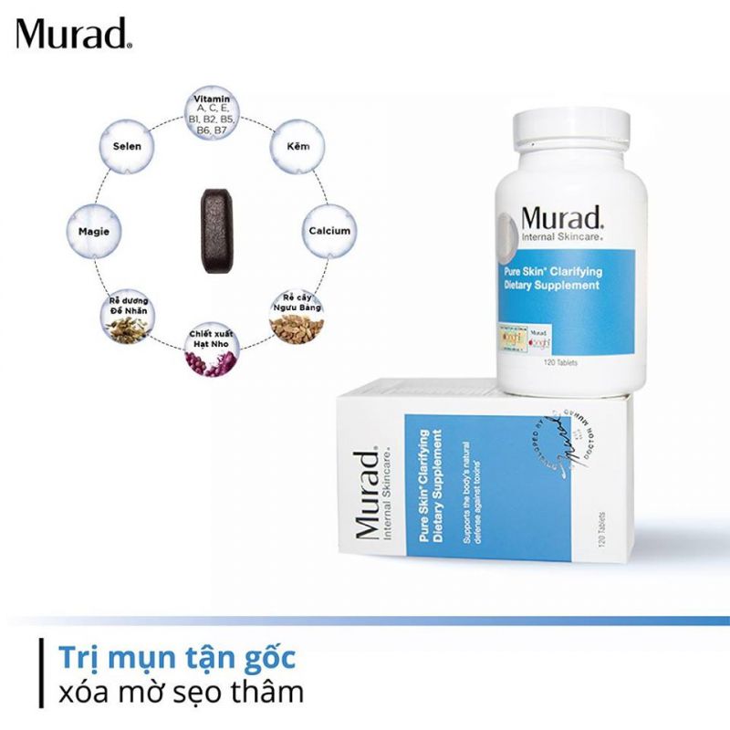 Viên uống trị mụn Murad Pure Skin Clarifying Dietary Supplement