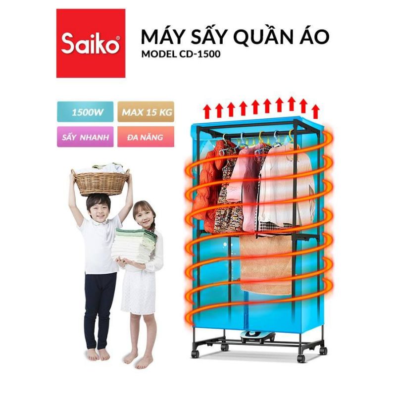 Tủ sấy quần áo Saiko CD-1500