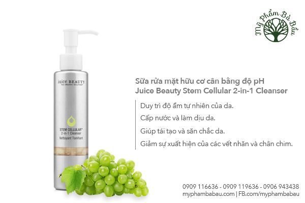 Sữa Rửa Mặt Hữu Cơ Cân Bằng Độ pH Juice Beauty Stem Cellular 2-in-1 Cleanser