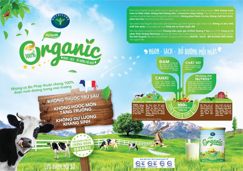 Sữa bột hữu cơ 100% Nutricare Organic