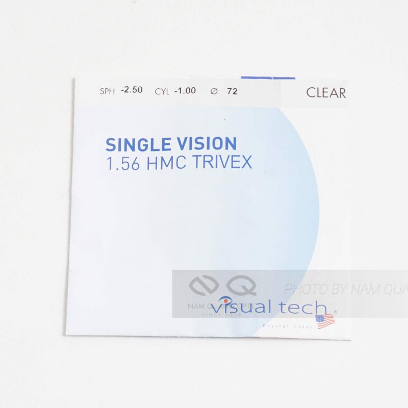 Tròng kính chống bể Single Vision 156 HMC Trivex