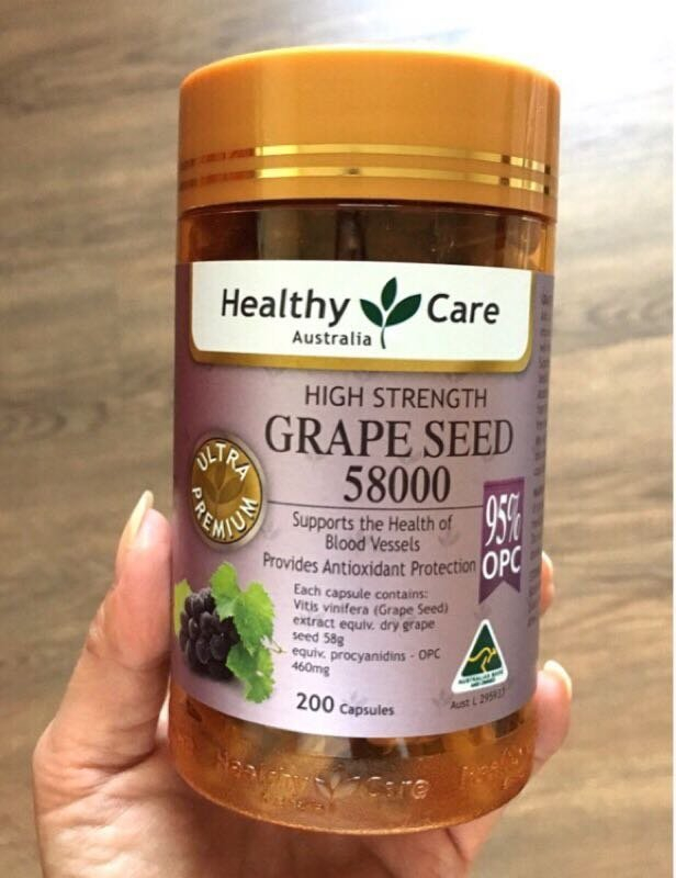 Thuốc uống bổ máu tinh chất hạt nho Healthy Care Grape Seed 58000