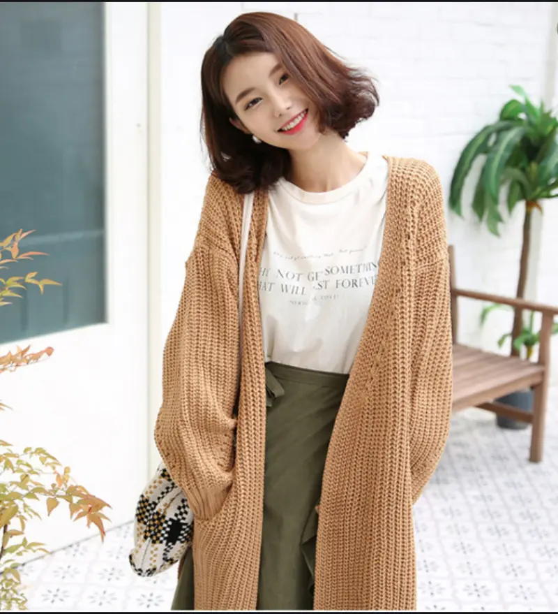 Chân váy dài + cardigan