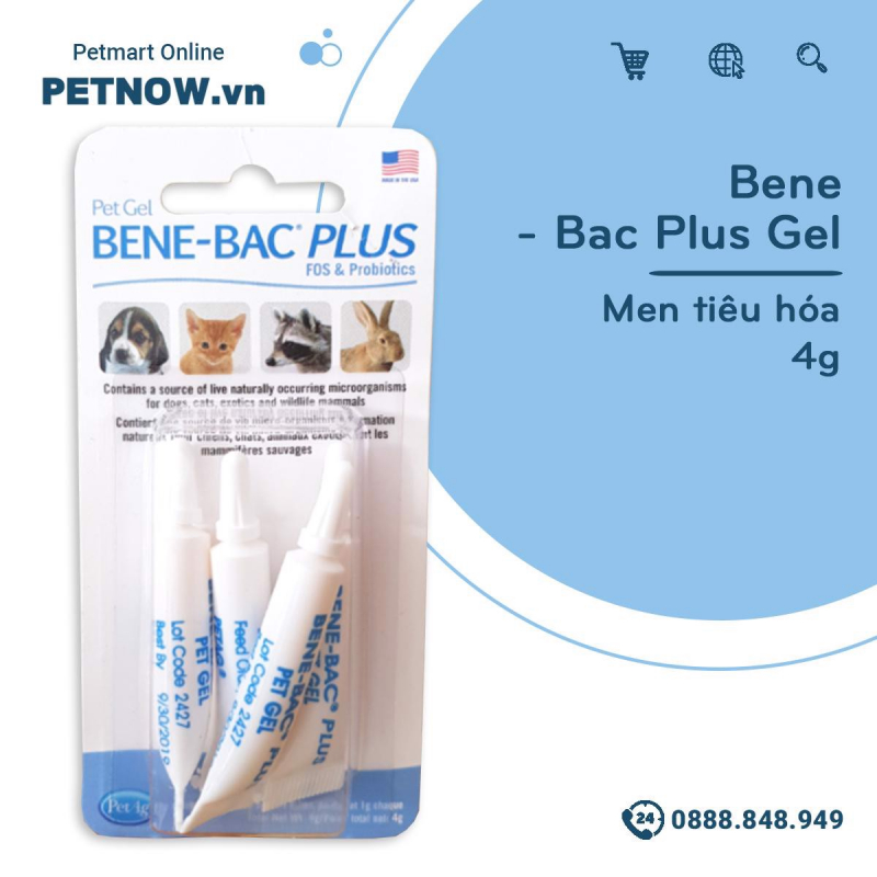 Men vi sinh hỗ trợ tiêu hóa Bene-Bac Plus cho chó mèo