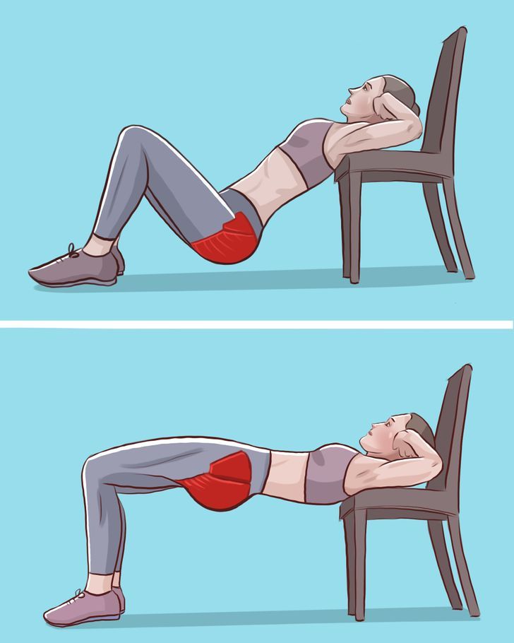 Bài tập đẩy hông với ghế (Hip thrust with a chair) Bài tập đẩy hông với ghế (Hip thrust with a chair)