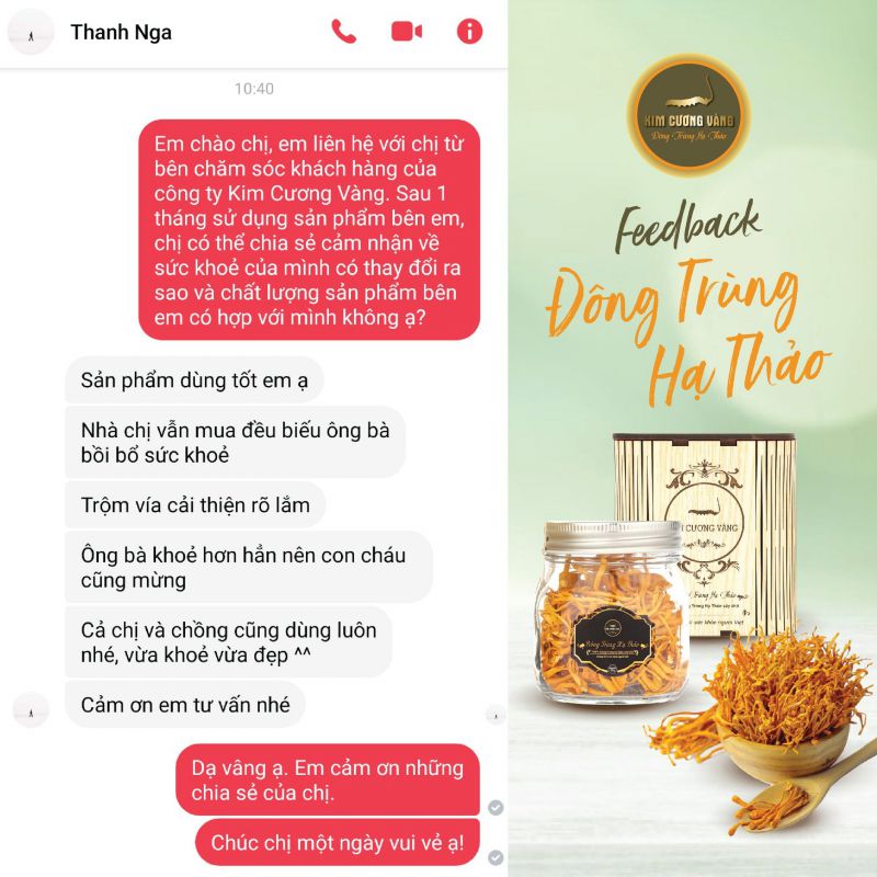 Đông Trùng Hạ Thảo - Kim Cương Vàng