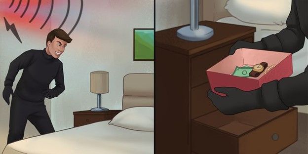 Tạo mồi nhử bằng cách đặt 1 số ít vật có giá trị ở nơi dễ thấy