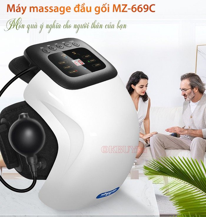 Máy massage đầu gối áp suất khí và tạo nóng Mingzhen MZ-669C