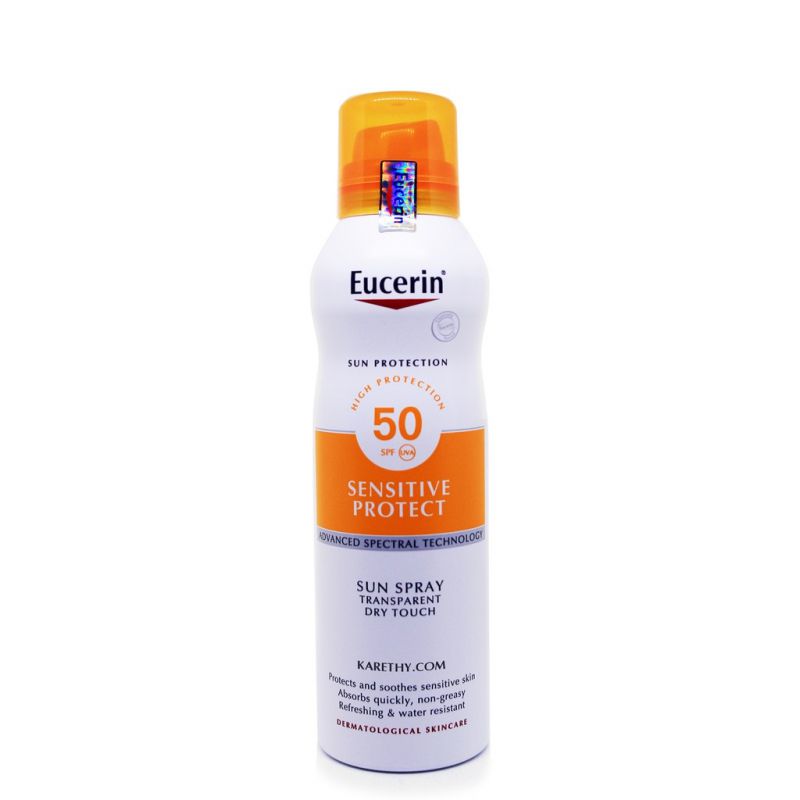 Eucerin Sun Spray Transparent SPF 50: Xịt chống nắng (200ml)