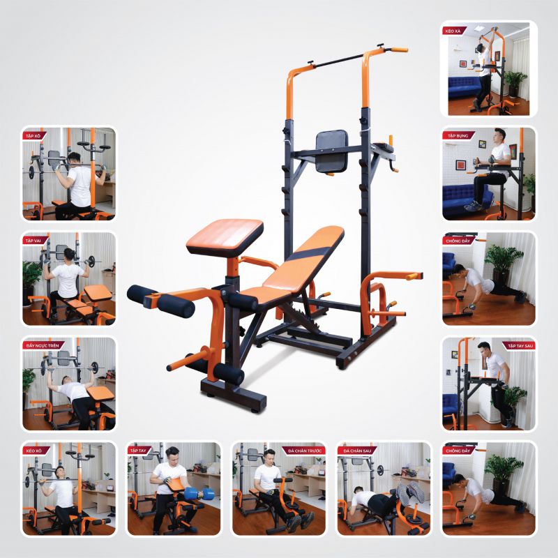 Giàn tạ đa năng kết hợp xà đối chọi xà kép Zasami 8215