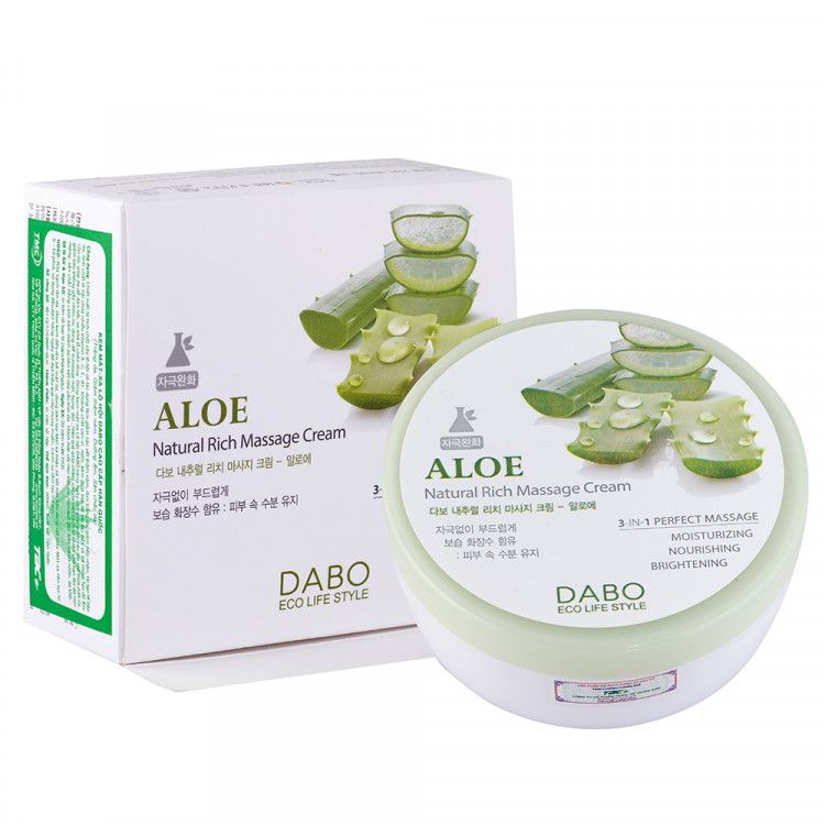 Kem massage mặt và toàn thân làm trắng và tái tạo da Dabo Aloe Natural Cream Hàn Quốc