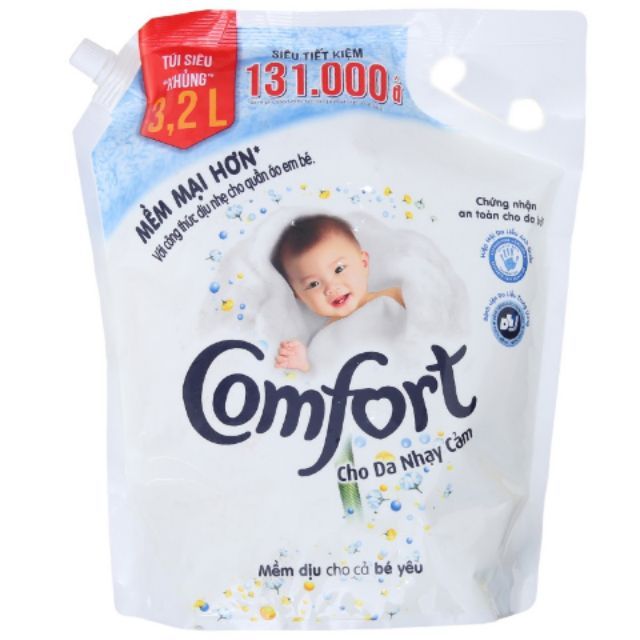 Nước xả vải Comfort Cho Da Nhạy Cảm Túi 32L