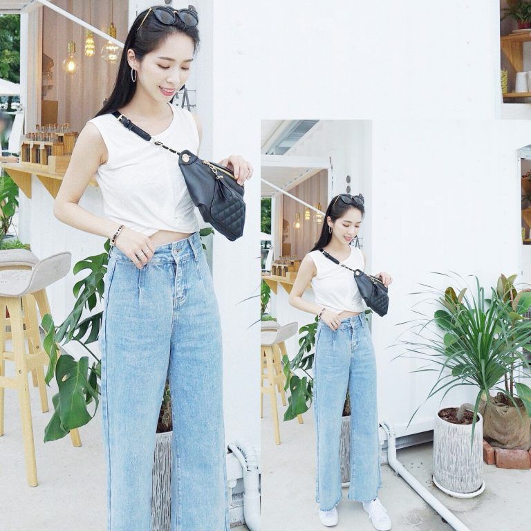 Quần Jean kết hợp với áo croptop