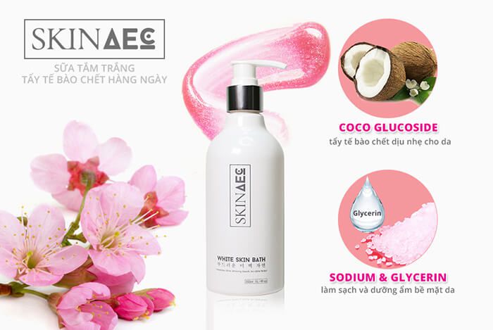 Sữa Tắm Hằng Ngày Dưỡng Trắng Da Skin Aec White Skin Bath 250ml