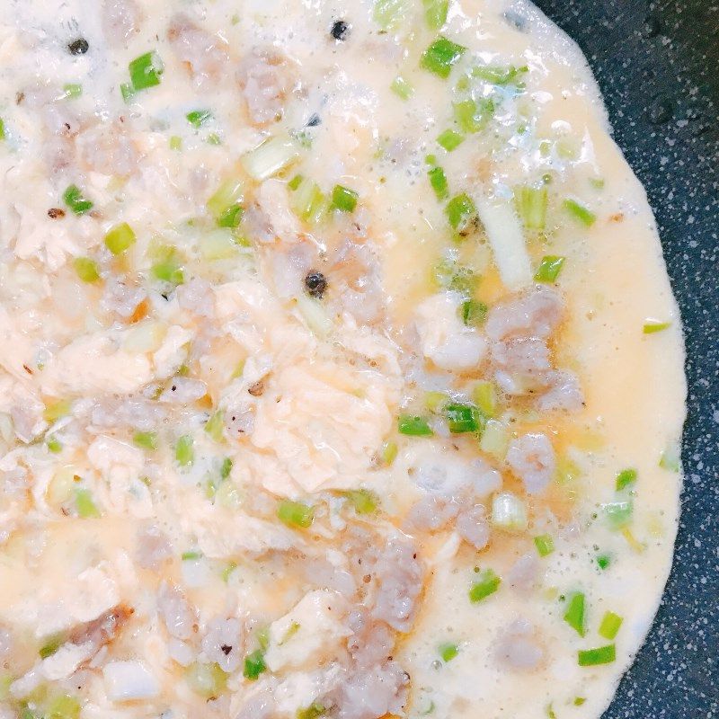 Trứng chiên thịt băm Trứng chiên thịt băm