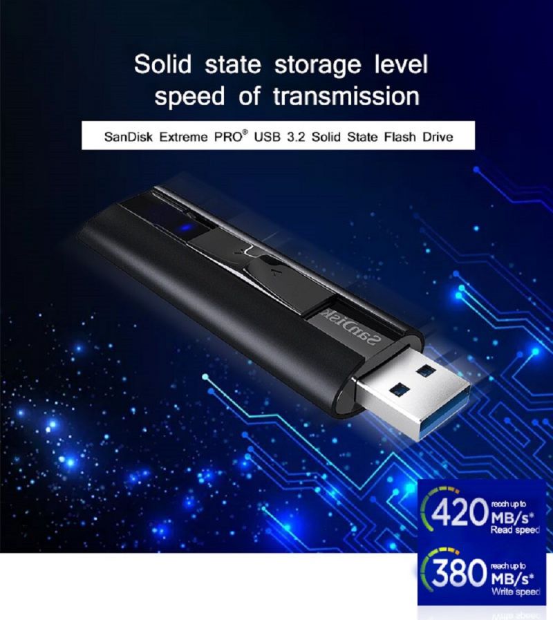 USB 32 SanDisk Extreme PRO CZ880 Solid State Flash Drive