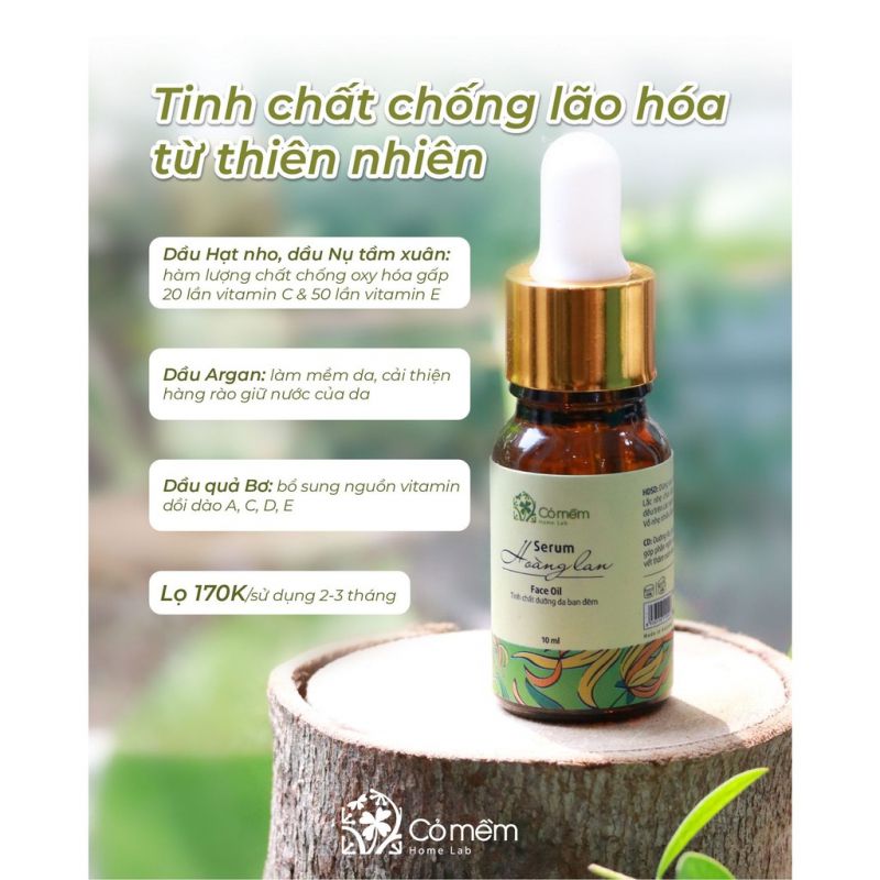 Serum Dưỡng Da Hoàng Lan Giảm Thâm Mụn Ngăn Ngừa Nám Da Cỏ Mềm 10ml