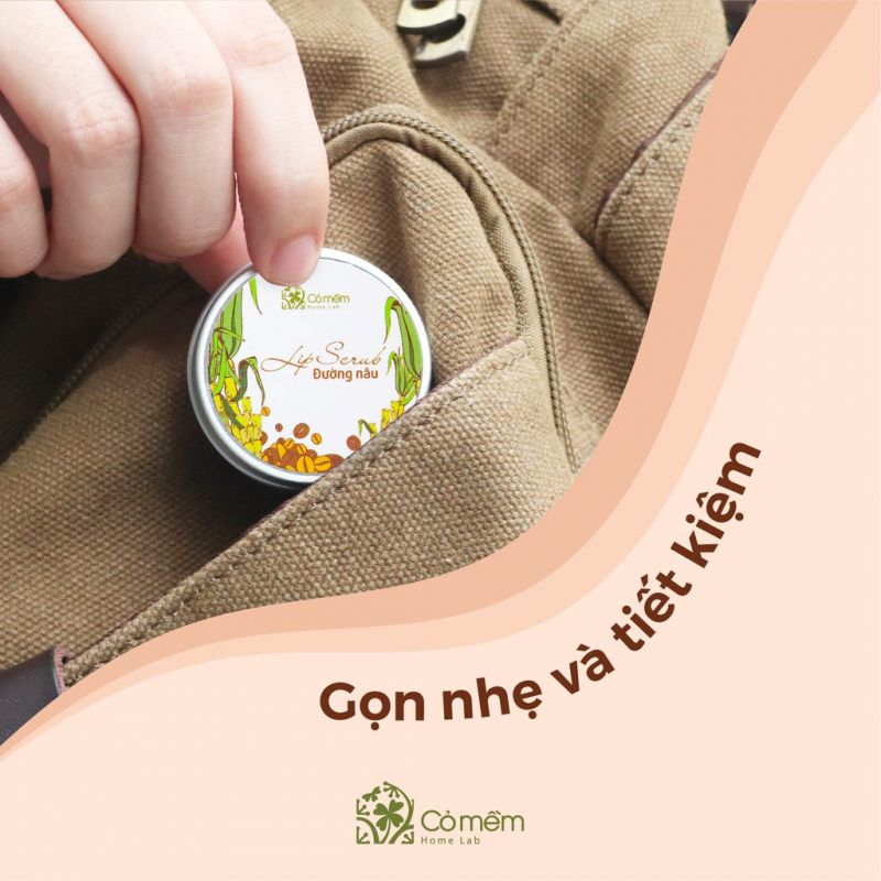 Tẩy Da Chết Môi Thiên Nhiên Từ Cafe Xay Mịn, Dầu Dưỡng - Lip Scrub Đường Nâu Cỏ Mềm 18g