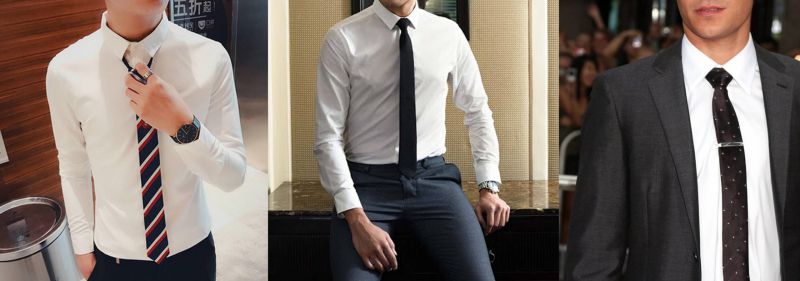 Sử dụng cà vạt bản nhỏ, tối màu