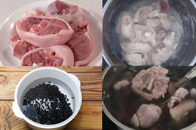 Giò heo hầm đậu đen