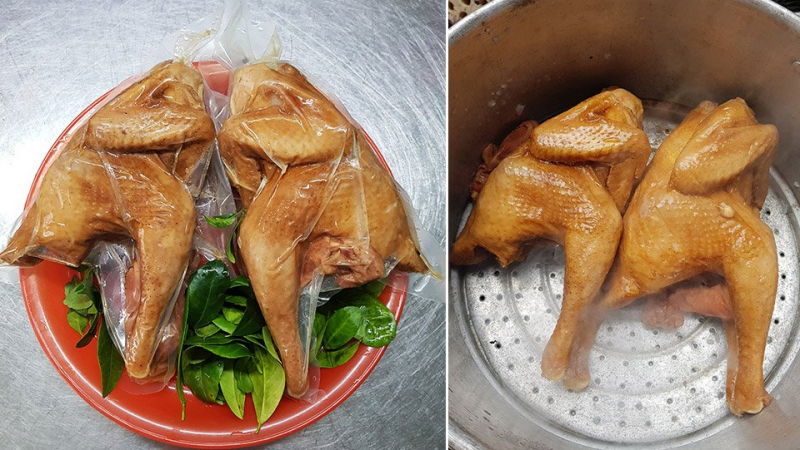 Gà ủ muối xông khói Gà ủ muối xông khói